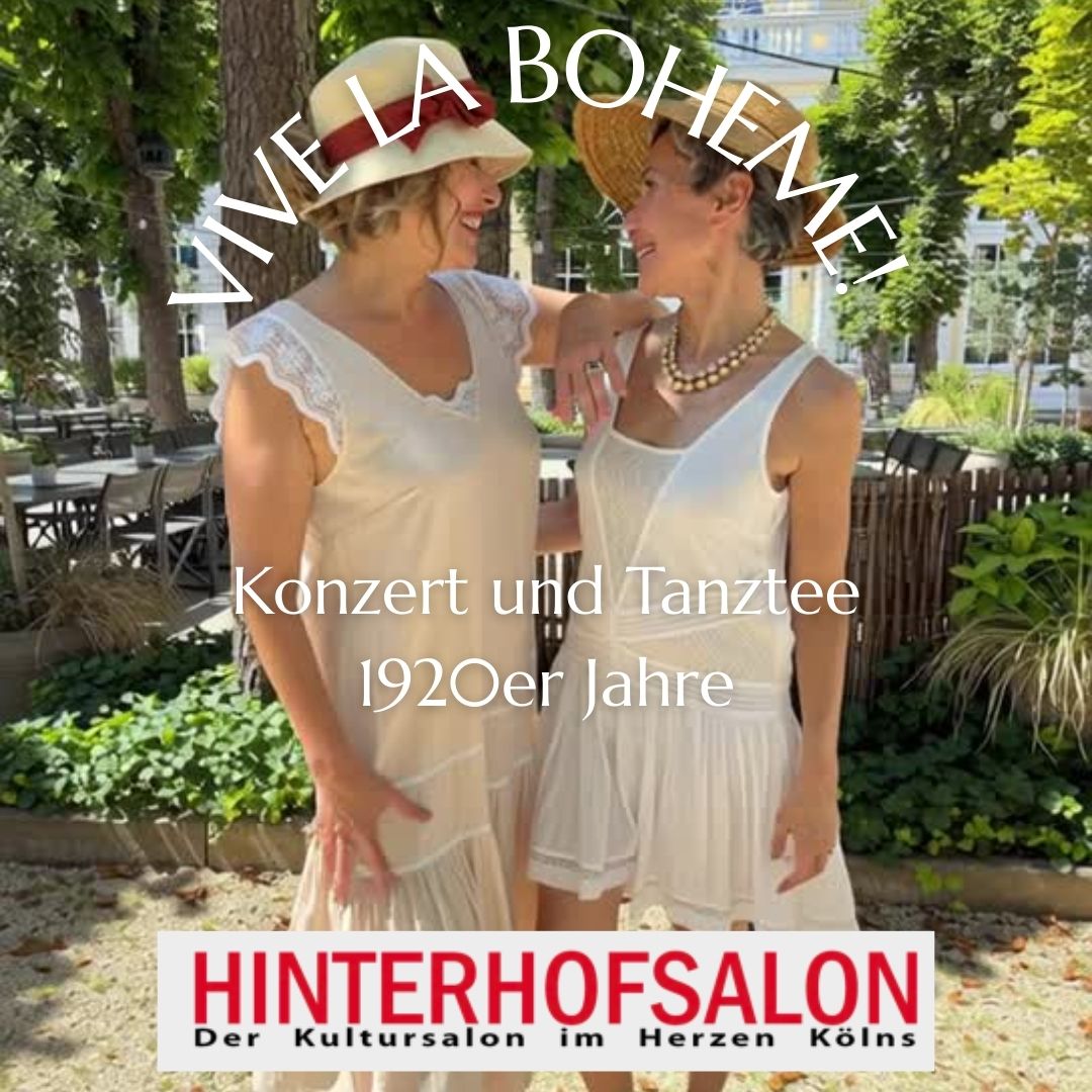 Konzert und Tanzveranstaltung Vive la Bohème - Hommage an die 1920er Jahre mit dem Duo Las Galanas, Tribute an Marlene Dietrich und wilde Diven der Goldenen Zwanziger, Sonntagnachmittag mit Klaviermusik, Gesang und Elektroswing-Tanz, 25 Euro inklusive Tee und Törtchen